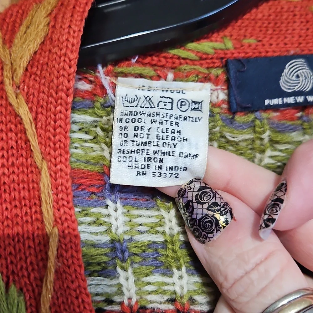 Vintage French Connection embroidered cardigan size medium